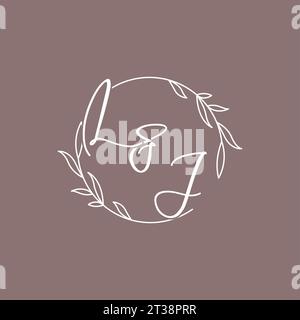 LJ wedding initials monogram logo ideas vector graphic Stock Vector