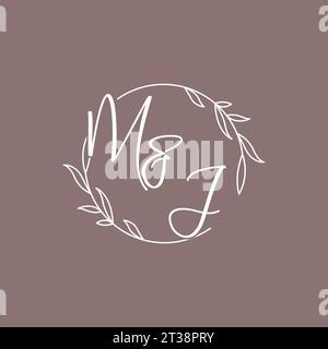 MJ wedding initials monogram logo ideas vector graphic Stock Vector
