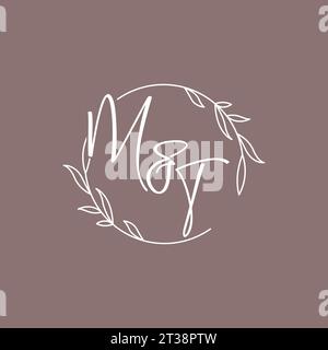 MT wedding initials monogram logo ideas vector graphic Stock Vector