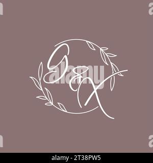 GX wedding initials monogram logo ideas vector graphic Stock Vector
