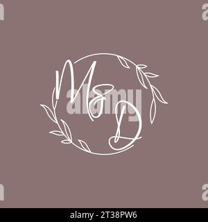 MD wedding initials monogram logo ideas vector graphic Stock Vector