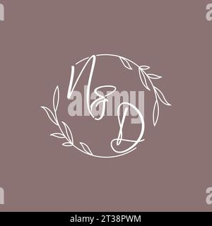 ND wedding initials monogram logo ideas vector graphic Stock Vector