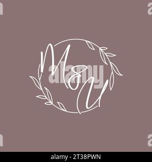 MU wedding initials monogram logo ideas vector graphic Stock Vector
