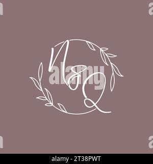 NQ wedding initials monogram logo ideas vector graphic Stock Vector