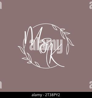 MK wedding initials monogram logo ideas vector graphic Stock Vector