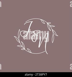 JN wedding initials monogram logo ideas vector graphic Stock Vector