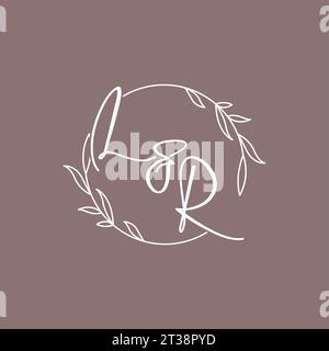 LR wedding initials monogram logo ideas vector graphic Stock Vector
