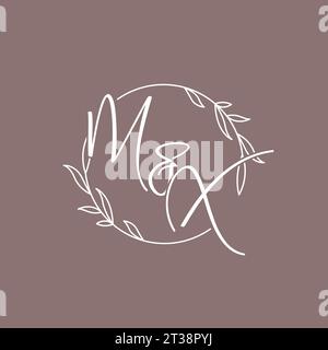 MX wedding initials monogram logo ideas vector graphic Stock Vector