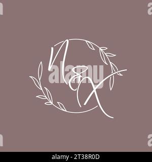NX wedding initials monogram logo ideas vector graphic Stock Vector