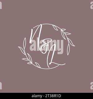 NL wedding initials monogram logo ideas vector graphic Stock Vector