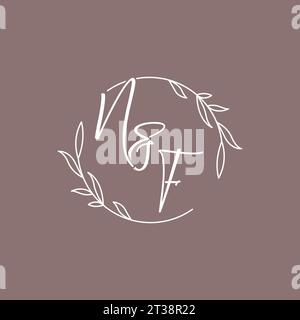 NF wedding initials monogram logo ideas vector graphic Stock Vector