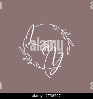 LY wedding initials monogram logo ideas vector graphic Stock Vector