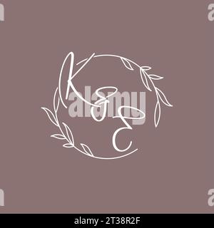 KE wedding initials monogram logo ideas vector graphic Stock Vector