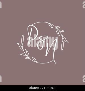 PN wedding initials monogram logo ideas vector graphic Stock Vector