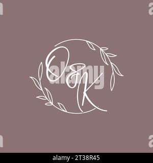 OK wedding initials monogram logo ideas vector graphic Stock Vector