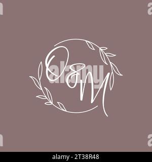 OM wedding initials monogram logo ideas vector graphic Stock Vector