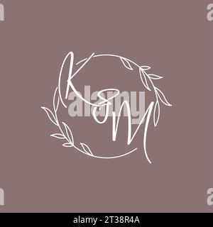 KM wedding initials monogram logo ideas vector graphic Stock Vector