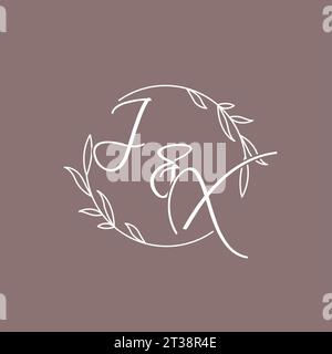 JX wedding initials monogram logo ideas vector graphic Stock Vector