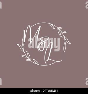 ML wedding initials monogram logo ideas vector graphic Stock Vector