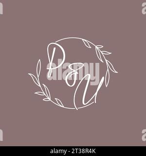 PU wedding initials monogram logo ideas vector graphic Stock Vector