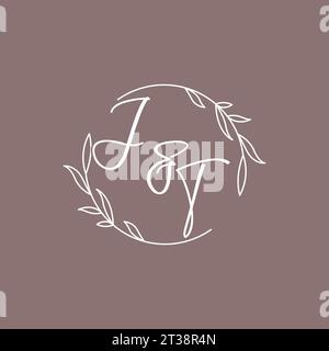 JT wedding initials monogram logo ideas vector graphic Stock Vector