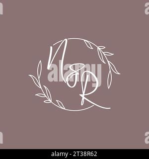NR wedding initials monogram logo ideas vector graphic Stock Vector
