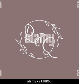 RQ wedding initials monogram logo ideas vector graphic Stock Vector