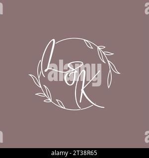 LK wedding initials monogram logo ideas vector graphic Stock Vector