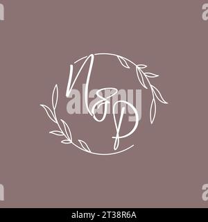 NP wedding initials monogram logo ideas vector graphic Stock Vector