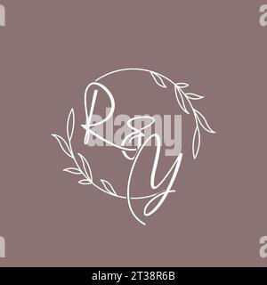 RY wedding initials monogram logo ideas vector graphic Stock Vector