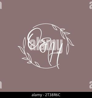 OH wedding initials monogram logo ideas vector graphic Stock Vector