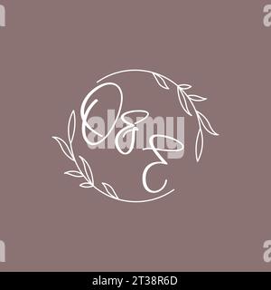 OE wedding initials monogram logo ideas vector graphic Stock Vector