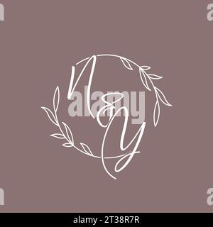 NY wedding initials monogram logo ideas vector graphic Stock Vector