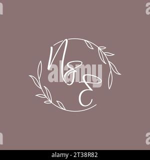 NE wedding initials monogram logo ideas vector graphic Stock Vector