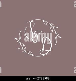 SD wedding initials monogram logo ideas vector graphic Stock Vector
