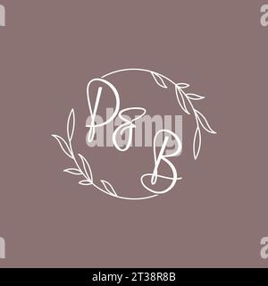 PB wedding initials monogram logo ideas vector graphic Stock Vector