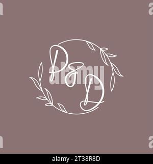 PD wedding initials monogram logo ideas vector graphic Stock Vector