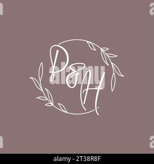 PH wedding initials monogram logo ideas vector graphic Stock Vector