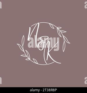 NK wedding initials monogram logo ideas vector graphic Stock Vector