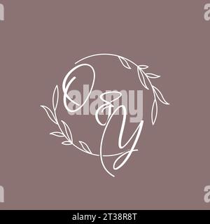 OY wedding initials monogram logo ideas vector graphic Stock Vector
