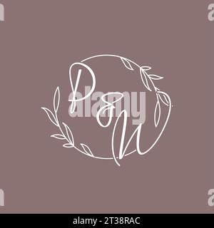 PW wedding initials monogram logo ideas vector graphic Stock Vector