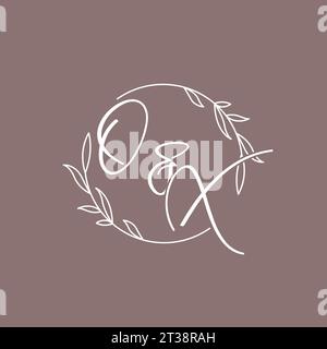OX wedding initials monogram logo ideas vector graphic Stock Vector