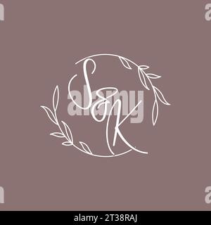 SK wedding initials monogram logo ideas vector graphic Stock Vector