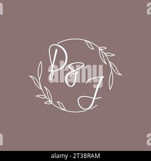 PJ wedding initials monogram logo ideas vector graphic Stock Vector