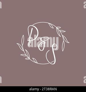 PS wedding initials monogram logo ideas vector graphic Stock Vector