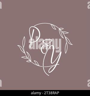 PY wedding initials monogram logo ideas vector graphic Stock Vector