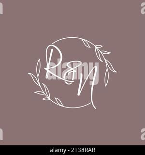 RN wedding initials monogram logo ideas vector graphic Stock Vector
