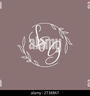 SG wedding initials monogram logo ideas vector graphic Stock Vector