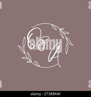 OA wedding initials monogram logo ideas vector graphic Stock Vector