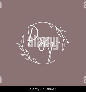 PT wedding initials monogram logo ideas vector graphic Stock Vector